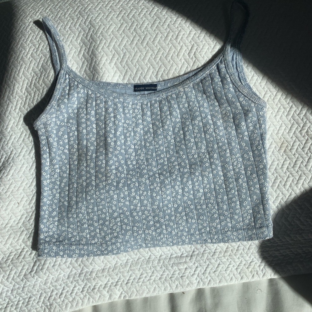 Blue floral Brandy Melville tank